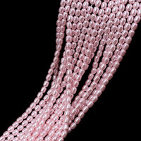 Prêt à expédier – Perles de verre en forme de riz 4x5mm, fils perlés, finition nacrée, fourniture directe usine Chine, multicolores