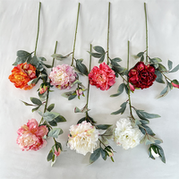 Simulasi Bunga Peony Sentuhan Asli Bunga Peony Sutra Buatan Hiasan untuk Dekorasi Pernikahan Ruang Tamu Dalam Ruangan Luar Ruangan