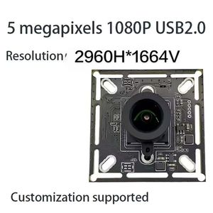 โมดูลกล้อง USB2.0 ขนาดเล็ก 38×38×18 มม. รุ่น LLGCAM 5MP 110 °   เซ็นเซอร์ CMOS มุมกว้าง 1/2.65 สำหรับระบบจดจำใบหน้าภายในอาคาร - Product Image 1