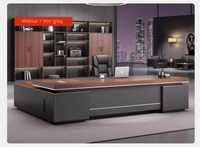 Escritorio moderno de lujo en forma de L para oficina ejecutiva, muebles modulares de madera para ordenador