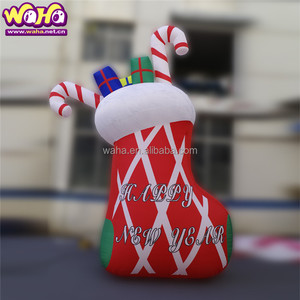 Dekorasi Natal kustom balon Santa Claus LED luar ruangan taman rumput musim dingin dekorasi Model Gas Santa Claus - Product Image 5