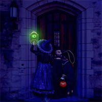 Ornements de sonnette d'Halloween pas chers, œil de porte unique, effroi hanté, accessoires lumineux, décoration de porte suspendue, déguisement de fête