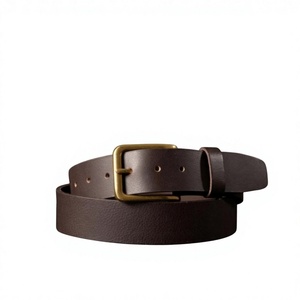 Ceinture BS INTERNATIONAL 100% cuir de vache véritable, boucle carrée en acier, motif uni écologique, moulage monobloc, largeur 3,8 cm - Product Image 3