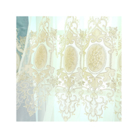 Prêt à l'emploi rideau de luxe Style américain fleur Design broderie Polyester marron tissu occultant salon rideau 1x2
