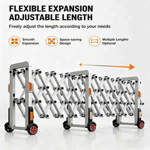 Barrière de contrôle des foules extensible et rétractable en alliage d'aluminium XGY, hauteur 1,2 m, clôture de sécurité portable extensible - Product Image 4