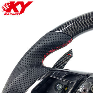 Volant en cuir et fibre de carbone personnalisé avec palettes de changement de vitesse pour Mercedes Benz Classe G GL ML W463 X166 G350 G550 G63 AMG - Product Image 2