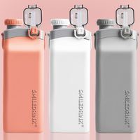 Múltiples colores disponibles Botella de agua de silicona Viaje Gimnasio Deportes Botella de agua plegable con pajita