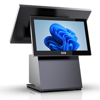 POS-система BUSIN с двумя сенсорными экранами 15,6+11,6 дюймов, ОС Windows 7/10/Android, памятью 2/4 ГБ и хранилищем 64 ГБ, в продаже
