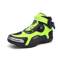 Bottes de moto tout-terrain pour hommes et femmes, toutes saisons, équipement de voyage hivernal, doublure en mesh, tige en cuir microfibre, semelle en caoutchouc