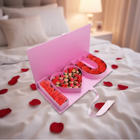 Cajas Rígidas Rectangulares de 2 cm de Grosor con Diseño de Rosas Personalizadas con la Frase 'Te Amo', para Arreglos Florales, Regalo de San Valentín, Reutilizables