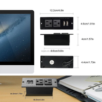 Regleta de Enchufes Empotrable para Escritorio, Tamaño Pequeño, con Puerto USB-A, Extensor de Enchufe Oculto para Mostrador/Pared
