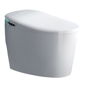 WC intelligent moderne à réservoir encastré, allongé, avec chasse automatique et capteur au pied - Product Image 1