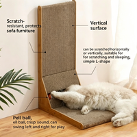 Griffoir pour chat multifonctionnel en forme de L qui sert également de lit confortable