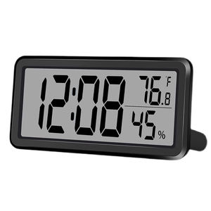 ABS Black Large Display Relógio digital Temperatura Umidade Despertador Home Higrômetro Termômetro Relógio Medidor Com Display LCD - Product Image 1