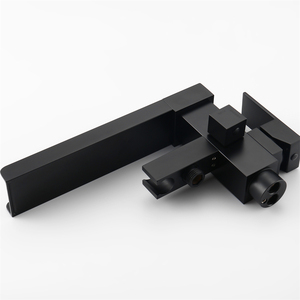 Robinet <span class=keywords><strong>de</strong></span> baignoire moderne sur pied UPC, monocommande, cartouche céramique, finition noire, eau chaude et froide, en laiton massif, pour <span class=keywords><strong>douche</strong></span> - Product Image 3