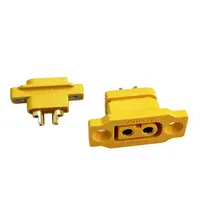 Amass-Conector de carcasa de par de montaje de tornillo montable XT60 macho y hembra a través del Panel XT60, Conector de carcasa de par de montaje, F, F, 1, 2, 2, 2, 1, 2, 2, 2