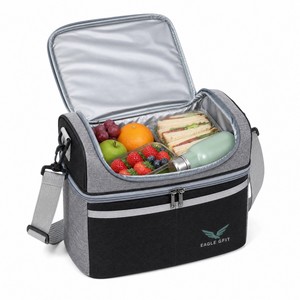 Customizable Double Layer Polyester Oxford Insulated <b>Handbag</b> Zipper Closure 20L Large Capacity Adults Kids Outdoor Lunch Cooler - Product Image 6