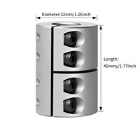 Couplage d'arbre rigide en aluminium, alésage 10 mm, diamètre 32 mm, longueur 45 mm pour machine CNC, imprimante 3D, encodeur DIY