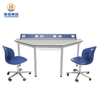 Table de travail de laboratoire de biologie scolaire Mobilier de laboratoire hexagonal Tables et chaises de laboratoire