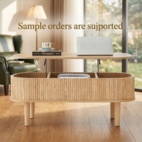 Meilleure vente transfrontalière : Table basse en bois avec rangement, design moderne et minimaliste, relevable et pliable, espace de rangement au sol