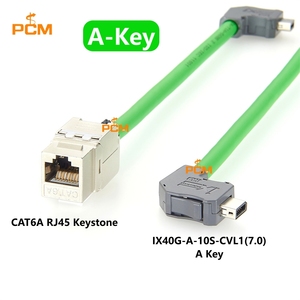 Câble Ethernet industriel CAT6A IX à angle gauche SFTP A-Key vers RJ45 Keystone TPU Assembly IX40G-A-10S-CVL1(7.0) pour machine - Product Image 4