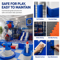 Kommerzielle Indoor-Spielplatzausrüstung: Großer Bällepool, Doppelrutsche, Netzbrücke, Labyrinth-Tunnel, Operator-Sichtlinie für Einkaufszentren