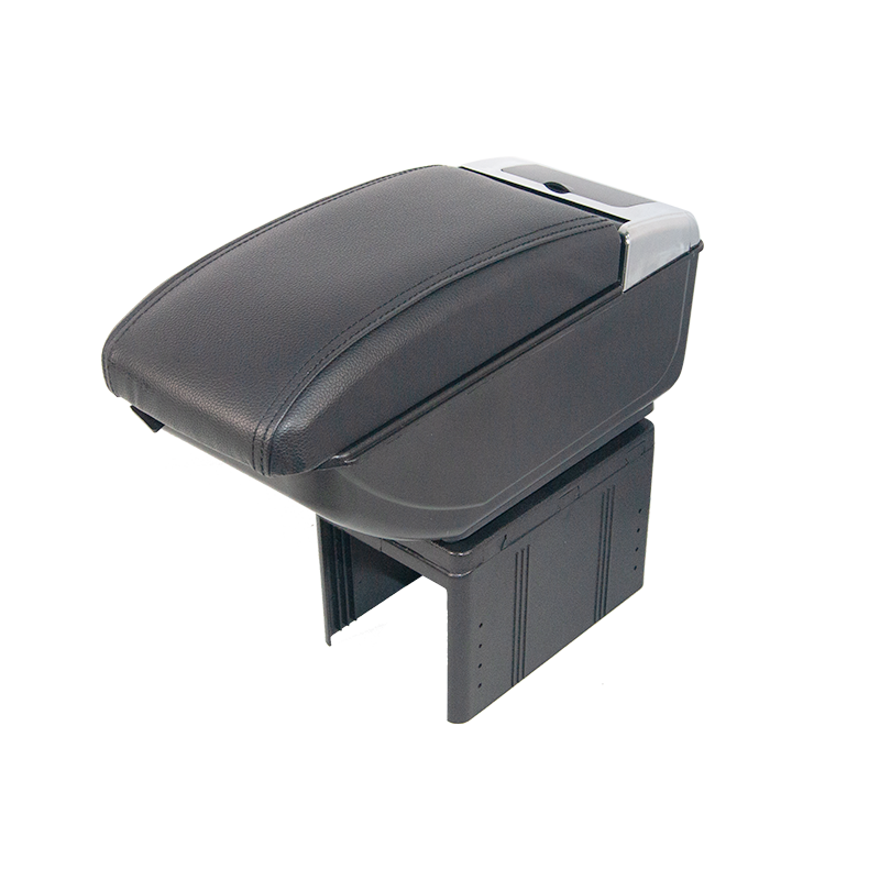 Leather Central Armrest Storage Box Cup