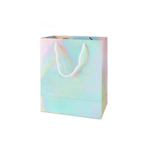 Sac en papier pliable et personnalisé avec Logo Laser pailleté, sac d'emballage cadeau avec poignée en coton