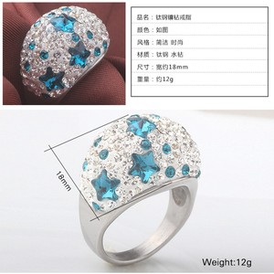 Anillo de Estrella Estilo Europeo de 18MM con Incrustaciones de Cristal Azul, Joyería de Moda Unisex, Regalo - Product Image 4