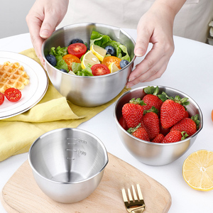 Bán Buôn 3Pcs Nhà Bếp Làm Tổ Nướng Phụ Kiện Thép Trộn Bát Làm Tổ Bát Thép Không Gỉ Trộn Bát Bộ - Product Image 3