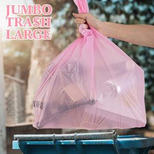 Sacs en plastique biodégradables en vrac pour T-shirts, avec poignées latérales épaisses, pour le commerce de détail, l'épicerie, les supermarchés et les restaurants (Rose) - Product Image 4