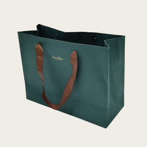 Sac en papier à provisions biodégradable recyclable écologique personnalisé accessoire de ruban plastification de style classique estampage à chaud de votre propre - Product Image 3