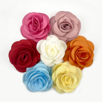 Bunga Mawar Kamelia Buatan Tangan 8.5cm untuk DIY Corsage, Hiasan Samping, Gaya Jepang Korea, Aksesoris Kain Empat Lapis