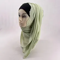 2022 Terbaru Premium Sifon Berat Kerang Bordir Mutiara Sifon Jilbab Bordir Disesuaikan Selendang Hijab Malaysia
