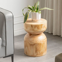 Mudun Creative Chinois Nouvelle Table à Thé en Bois Massif Moderne Géométrique Racine Sculpté Table d'Appoint d'Angle pour Maison Hôtel Salon