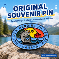Groothandel Gepersonaliseerde Zachte Harde Emaille Ovale Reversspeld Vliegvisserij Canada Buiten Metalen Badge voor verzamelaars Rechtstreeks van de Fabriek