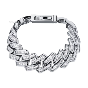 Pulsera y Collar Estilo Hip-Hop Cubano con Piedras de Circonio, Chapado en Oro, Hierro, Estilo Punk Europeo Americano, Accesorios - Product Image 5