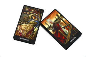 High Quality Custom Printed 350gsm <b>White</b> Core Paper Black Edge Gold/Pink/Laser Edge Russian Spanish Tarot <b>Cards</b> Free Sample - Product Image 2
