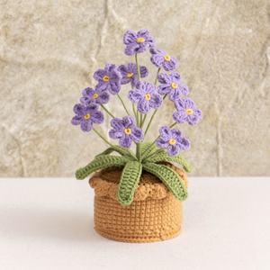Maceta Tejida a Mano, Decoración para el <span class=keywords><strong>Hogar</strong></span>, Flor Artificial Tejida con Hilo, Maceta de Escritorio - Product Image 3