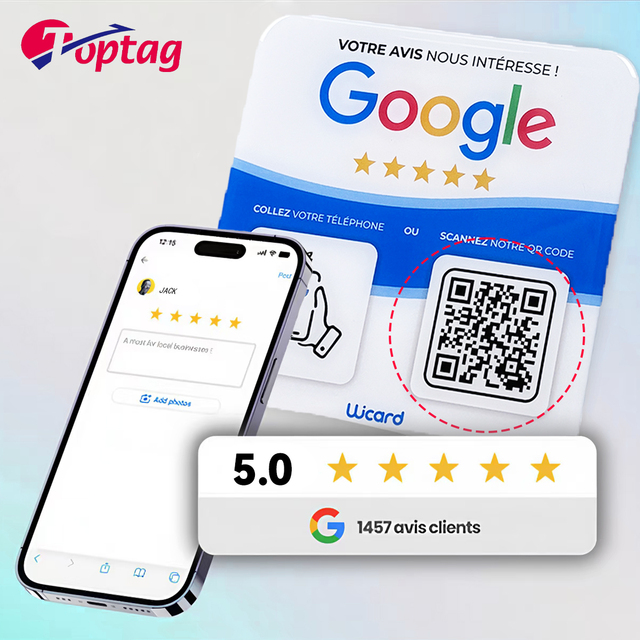 Versatile Acrylic NFC Stand for Google Reviews and Social Media Networking