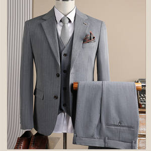 Blazer Monopetto da <span class=keywords><strong>Uomo</strong></span>, Vestibilità Slim, Collo a Revers, per Abiti Formali, Business e Matrimoni - Product Image 3
