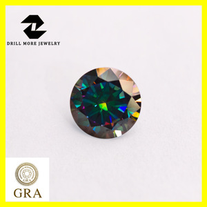 ZDD Moissanite Loose Stones Round Rainbow Green 3EX Cut Lab Created Gemstones 0.5 3 Carats - Product Image 2