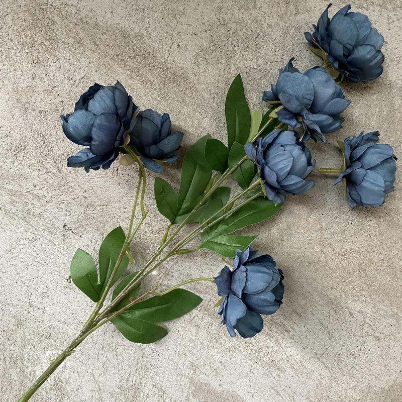7 tête pivoine exquise bleu royal
