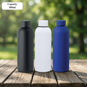 Stainless Steel Modern Vacuum Insulated Water Bottle 480ml Portable <b>Thermos</b> Flask 12-24 Hours Heat Retention Flip Lid <b>for</b> Travel - Product Image 4