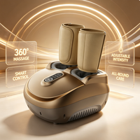 Masseur de pieds et de jambes à compression d'air, pétrissage Shiatsu, chauffage, vibration EMS, machine de circulation infrarouge, physiothérapie, 5 modes