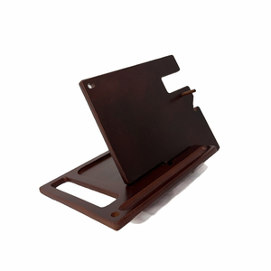 <b>Wooden</b> Phone Tablet Stand With Coin Tray And Key Holder <b>Solid</b> Wood Organizer For Desktop Use 2 Piece Set - Product Image 5