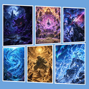 MS Wholesale - Productos de Impresión Artística Premium de Edición Limitada de Anime Japonés Pokemoned, Decoración con Marco Extendido, Artículos para Fiestas - Product Image 6