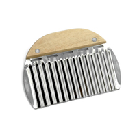 Waffle Fries Chopper Tool, mes voor verse groenten en fruit, versterkt ergonomisch hakmes met houten handvat, keukengadgets