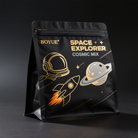 Sachet à fond plat en Mylar anti-odeur et résistant aux enfants, imprimé sur mesure, scellable à chaud, en feuille d'aluminium pour herbes, thé, café