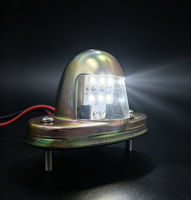6 LED Blanches Rondes pour Plaque d'Immatriculation, 12V 24V, Étanche, Boîtier Métallique pour Camion, Remorque, Fourgonnette, Camping-car, Bus